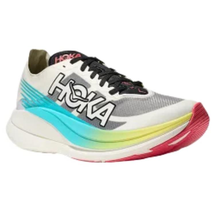 HOKA ONE ONE ROCKET X 2 Slip Resistant Abrasion Resistant Low top Casual Running Shoes Unisex White Gray