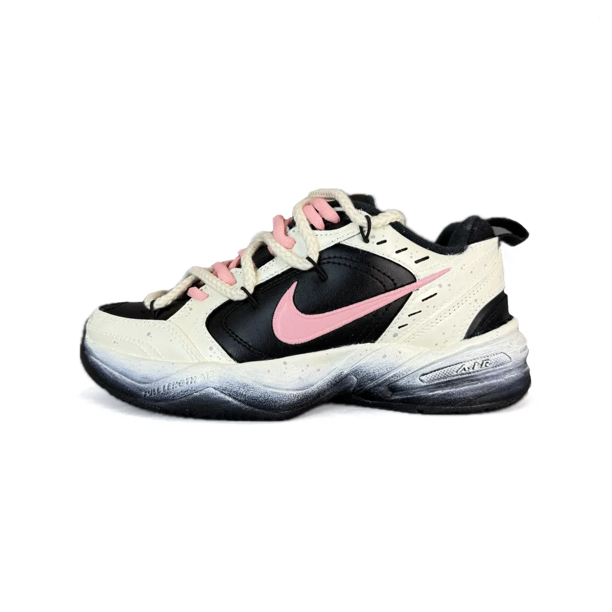 Nike Air Monarch 4 Wear resistant And Lightweight Low top Chunky Sneakers Unisex Pink White