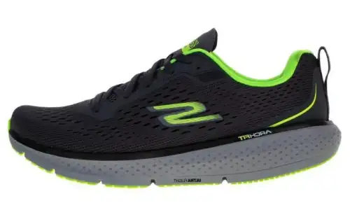 Skechers GO RUN Elevate Lace Up Cushioning, Wear Resistant Low top Casual Running Shoes Men's Black Green