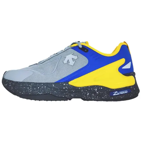 DESCENTE Fabric Cushioning Abrasion Resistant Breathable Low top Running Shoes Men's Yellow Blue