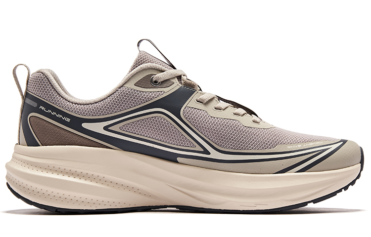 Erke Textile, Synthetic Leather Cushioning, Wear Resistant Low top Running Shoes Men’s Gray Brown