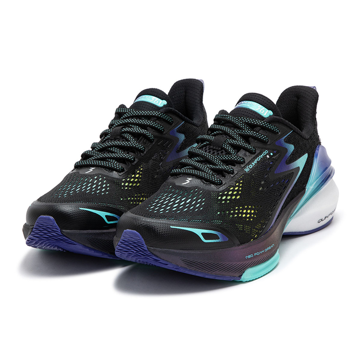 361° Cushioning Slip Resistant Abrasion Resistant Low top Casual Running Shoes Men’s Black Purple