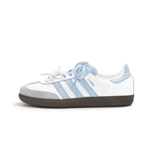 Adidas Originals SAMBA OG White Moon Blue, Small Flower Slip Resistant, Abrasion Resistant, Lightweight Low top