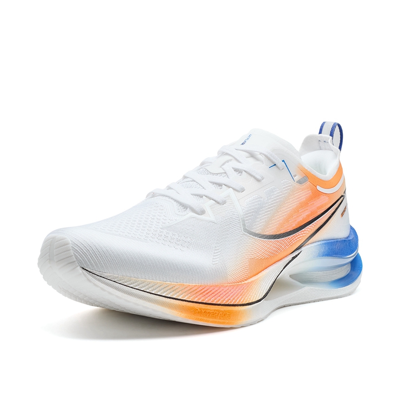 XTEP Abrasion Resistant Coverage Rebound Low top Casual Running Shoes Men’s White Orange Blue
