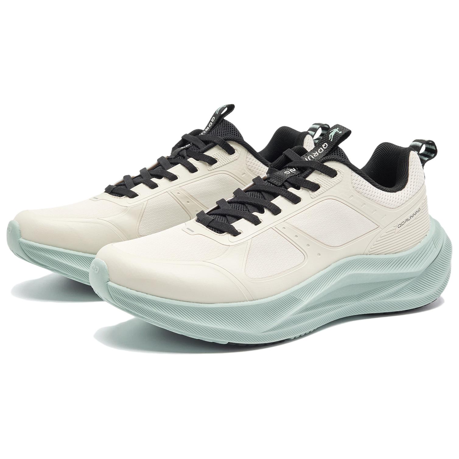 QIAODAN Running Shoes Men’s Low Top Antique Porcelain White, Black