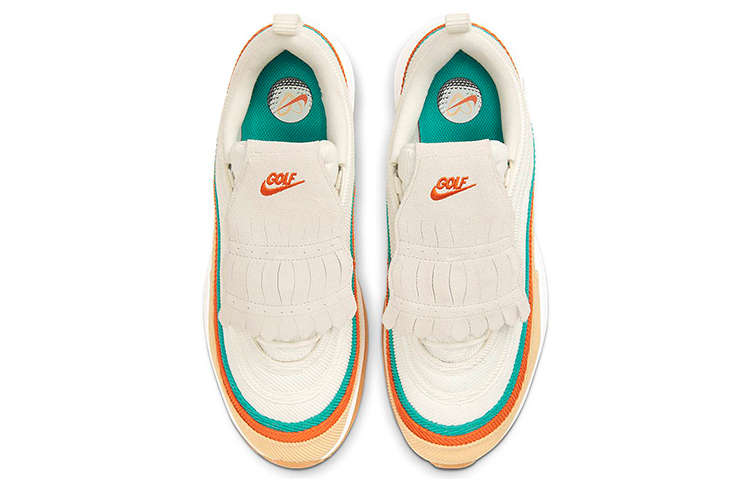 Мужские кроссовки Nike Air Max 97 G NRG (бежевые с зеленым и красным) — Бежевый / зелёный / красный — фото 4