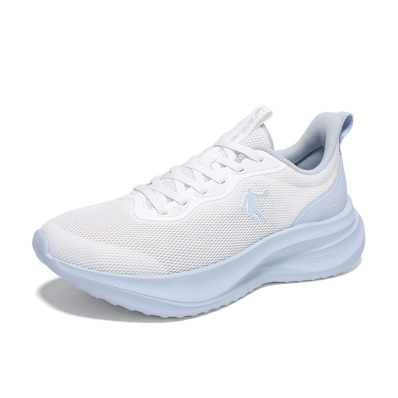 QIAODAN Cushioning Abrasion Resistant Breathable Low top Casual Running Shoes Women’s Jordan White Rain Blue