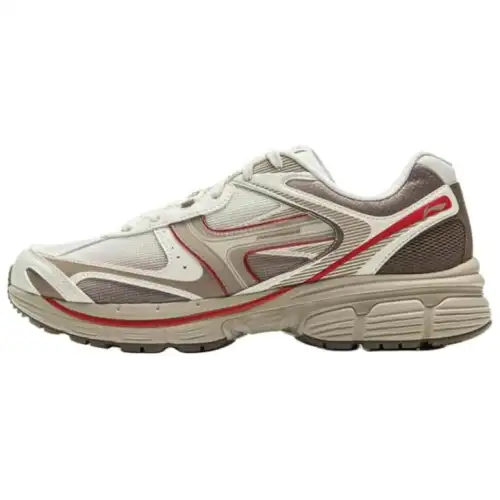 Li Ning Pentium P1000 Slip Resistant, Abrasion Resistant, Breathable Low top Casual Running Shoes Men's Gray Brown Red