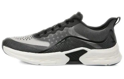 PEAK Leather Cushioning Slip Resistant Abrasion Resistant Low top Running Shoes Men's Black White