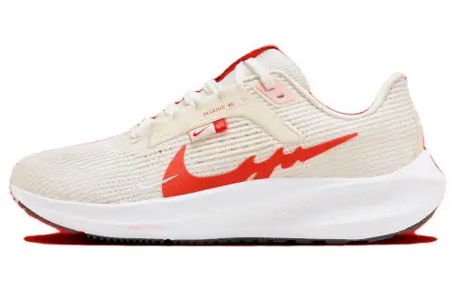 Nike Air Zoom Pegasus 40 Slip Resistant Low top Running Shoes Men's Beige Red