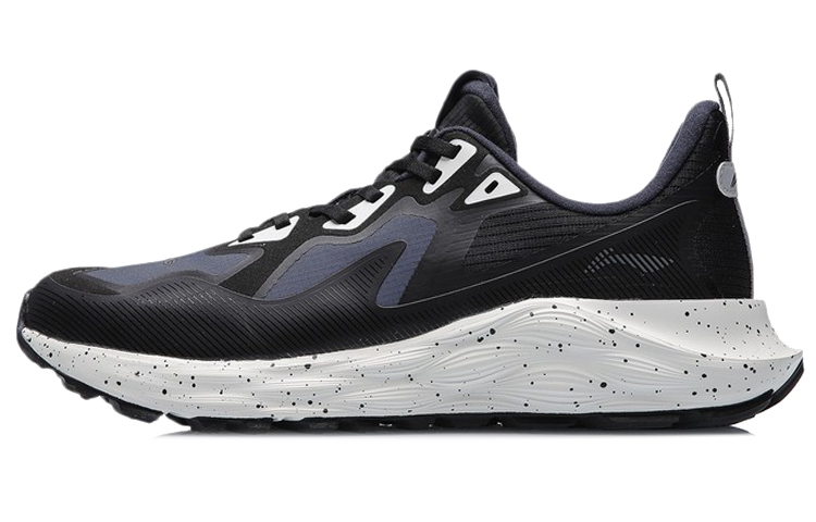 Li Ning Cloud Shield Lightweight Rebound Cushioning Low top Running Shoes Unisex Black Gray