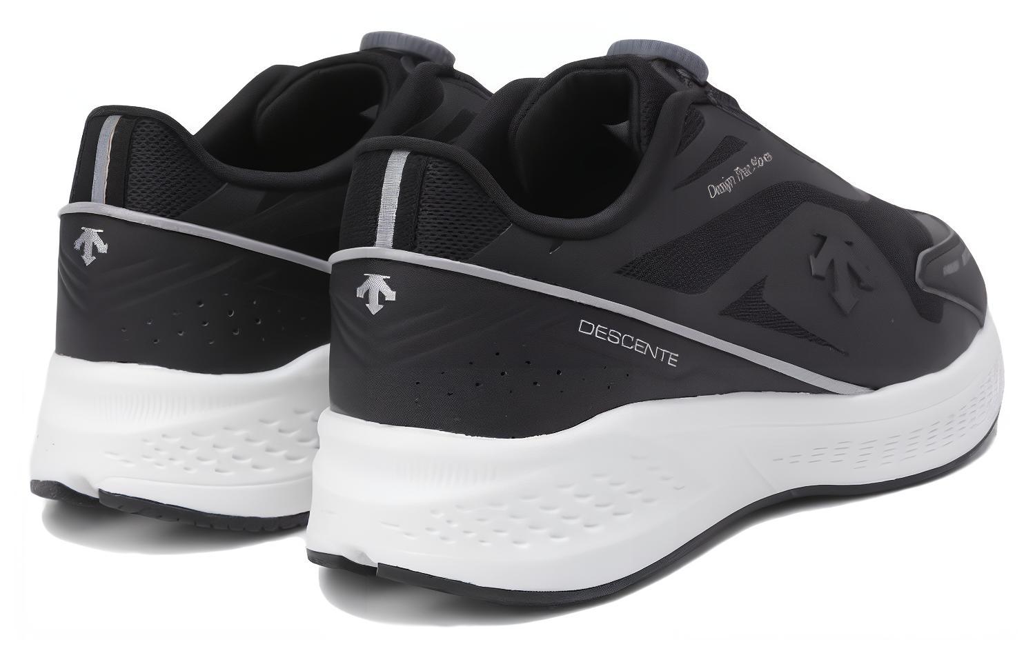 DESCENTE Cron Hyper Fabric Cushioning Slip Resistant Abrasion Resistant Low top Running Shoes Unisex Black