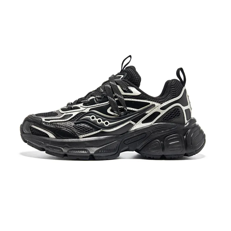 Saucony 2K CAVALRY Slip Resistant Abrasion Resistant Low top Running Shoes Unisex Black Silver