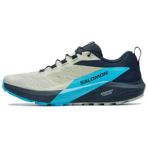 SALOMON Sense Ride 5 Comfortable Abrasion Resistant Breathable Low top Running Shoes Men's Beige Black Blue