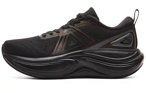 Peak Thousand Miles 2.0 thick-soled cushioning running shoes, extremely physically foamed, breathable mesh, non-slip and wear-resistant rubber, recovery training, low-cut running shoes, men's style, all black