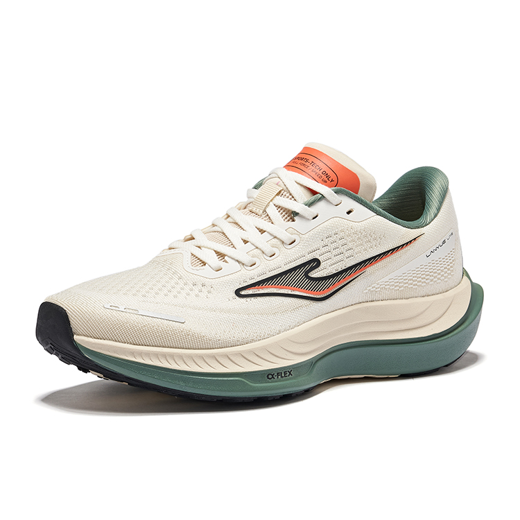 Erke Cushioning Lightweight Rebound Low top Casual Running Shoes Men’s Microcrystal White Fluorescent Fire Orange