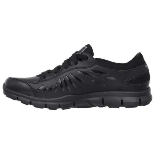 Skechers Work Leather Low top Casual Running Shoes Women's Black