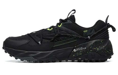 FILA Fila LYNX TRAIL professional velvet fabric shock-absorbing and wear-resistant low-top running shoes men's black