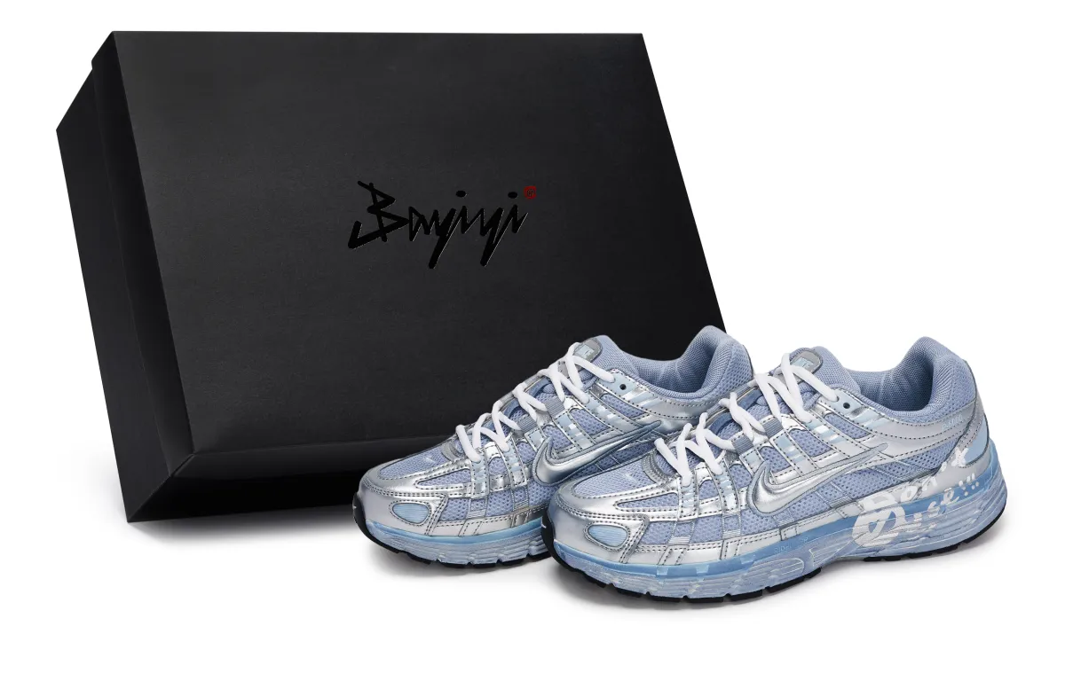 Nike P 6000 Abrasion Resistant Abrasion Resistant Low top Running Shoes Women's Silver White Blue