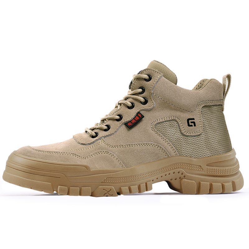 LANOUDUN Impact Resistant And Abrasion Resistant High top Outdoor Shoes Unisex Brown