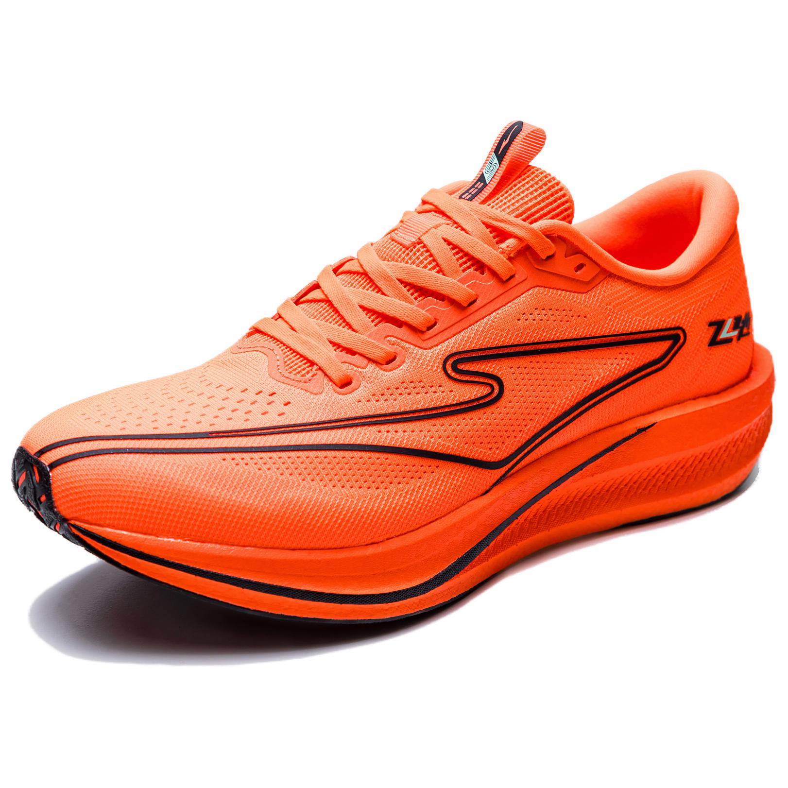 Erke Cushioning Slip Resistant Low top Full Length Carbon Plate Sprint Running Shoes Men’s Neon Afterglow Red
