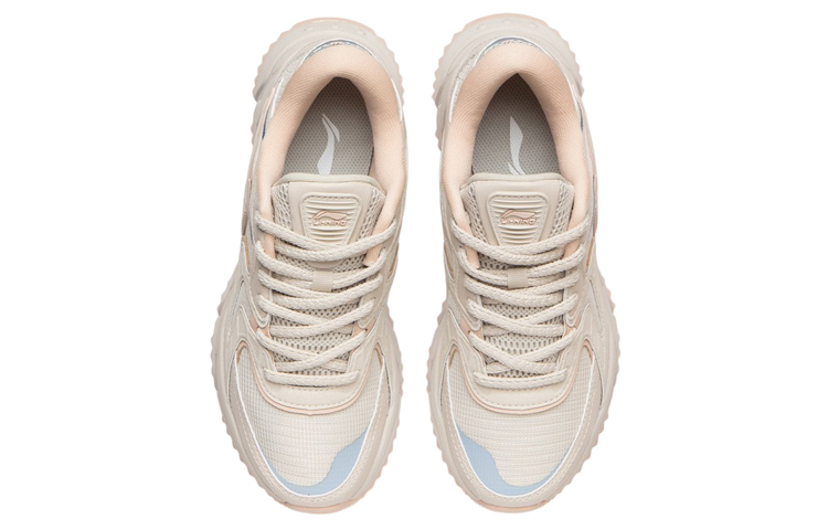 Li Ning Cushioning Slip Resistant Abrasion Resistant Low top Running Shoes Women's Gray Blue
