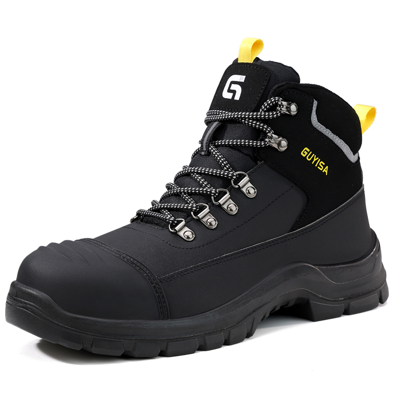 LANOUDUN Abrasion Resistant Slip Resistant High top Outdoor Shoes Unisex Black