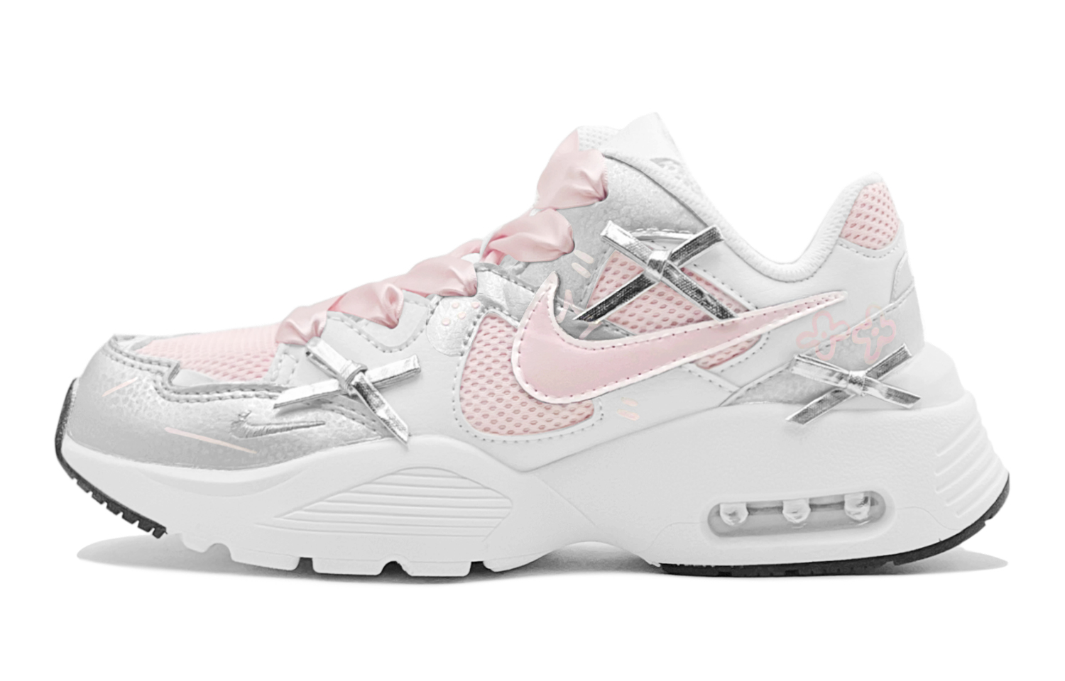 Nike Air Max Fusion Abrasion Resistant Coverage Low top Running Shoes Women’s Silver Pink White