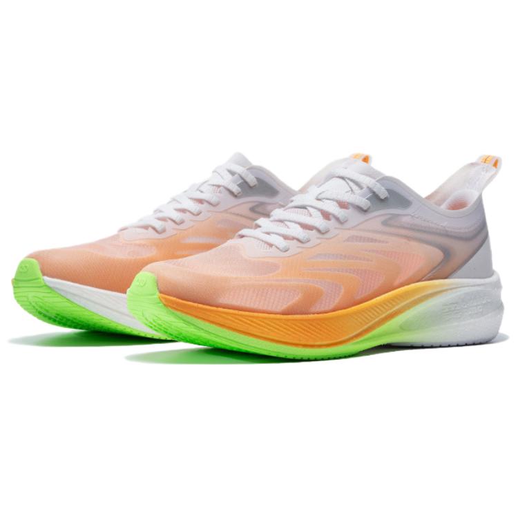 QIAODAN Light Speed 4.0 PLUS Cushioning Breathable Coverage Low top Marathon Running Shoes Men’s Orange White