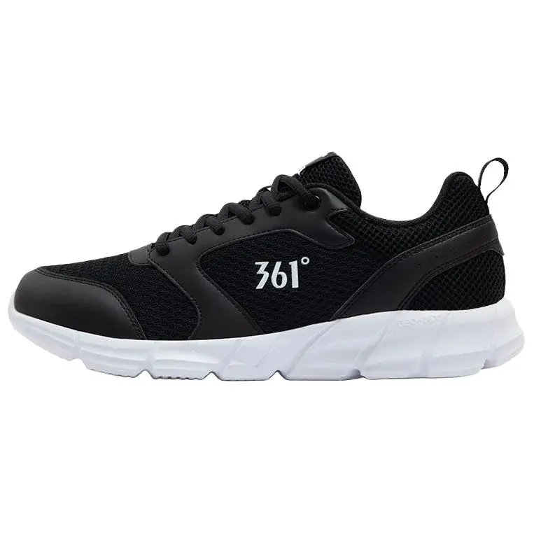 361° Low top Casual Training Long Distance Running Shoes Men's Black White