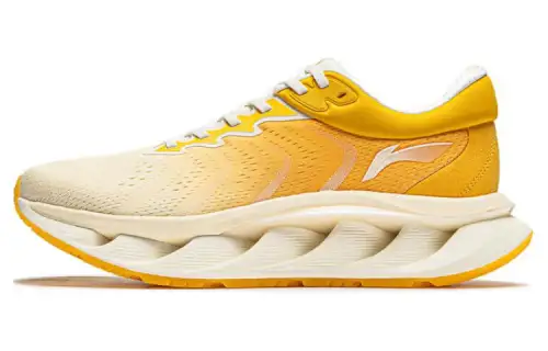 Li Ning Slip Resistant Slip Resistant Low top Running Shoes Men's Yellow White