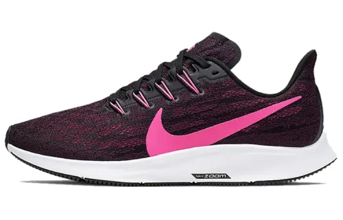 Nike Pegasus 36 lightweight and breathable mesh shock-absorbing and non-slip low-cut running shoes for women, black, white and purple