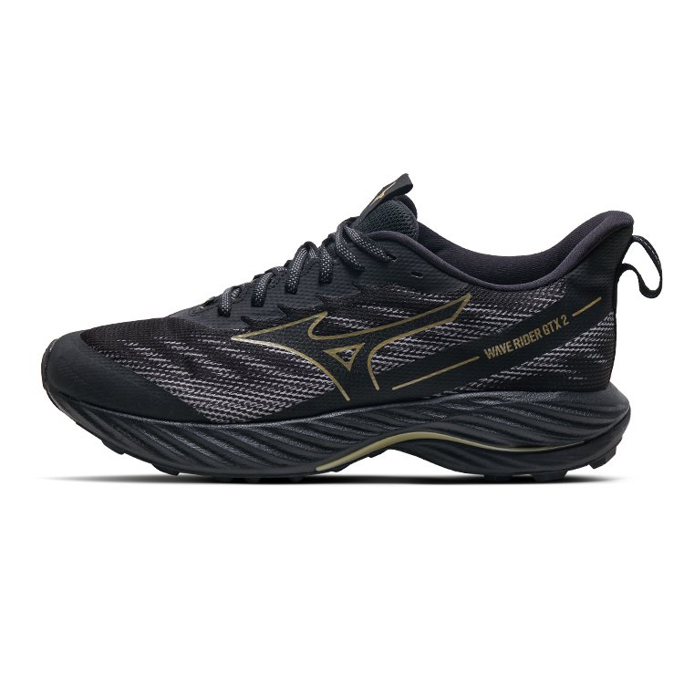 Mizuno Cushioning Slip Resistant Abrasion Resistant Breathable Low top Running Shoes Unisex Black Gold