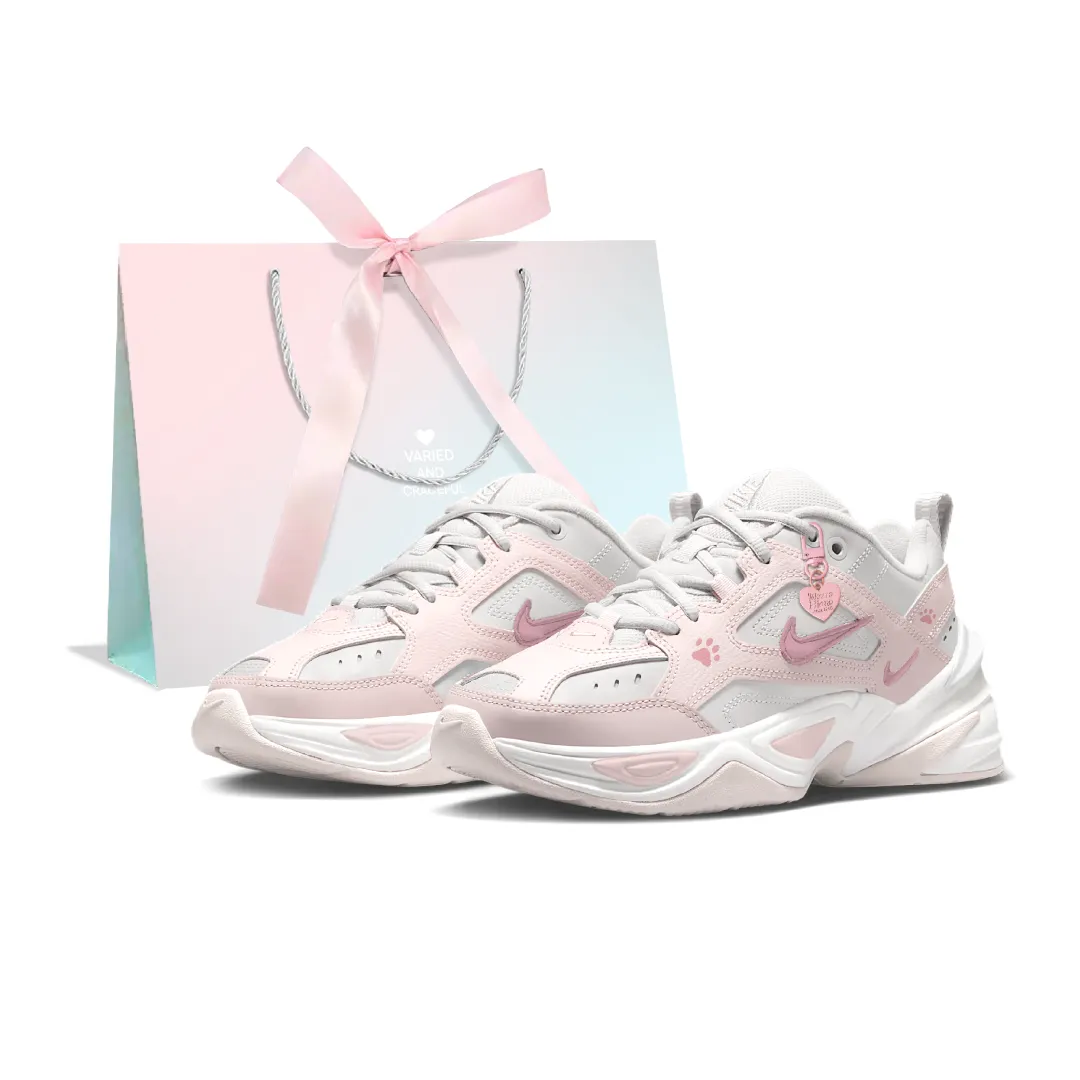 Nike M2K Tekno Sweet Heart Berry Leather Low top Chunky Sneakers Women's Pink