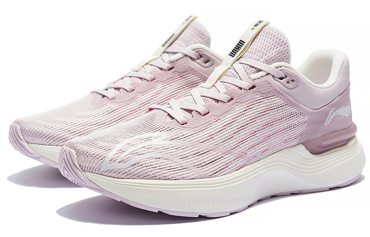 Li Ning Light And Shadow Element Physical Fitness Test Cushioning Reflective Rebound Low top Running Shoes Women’s Pink