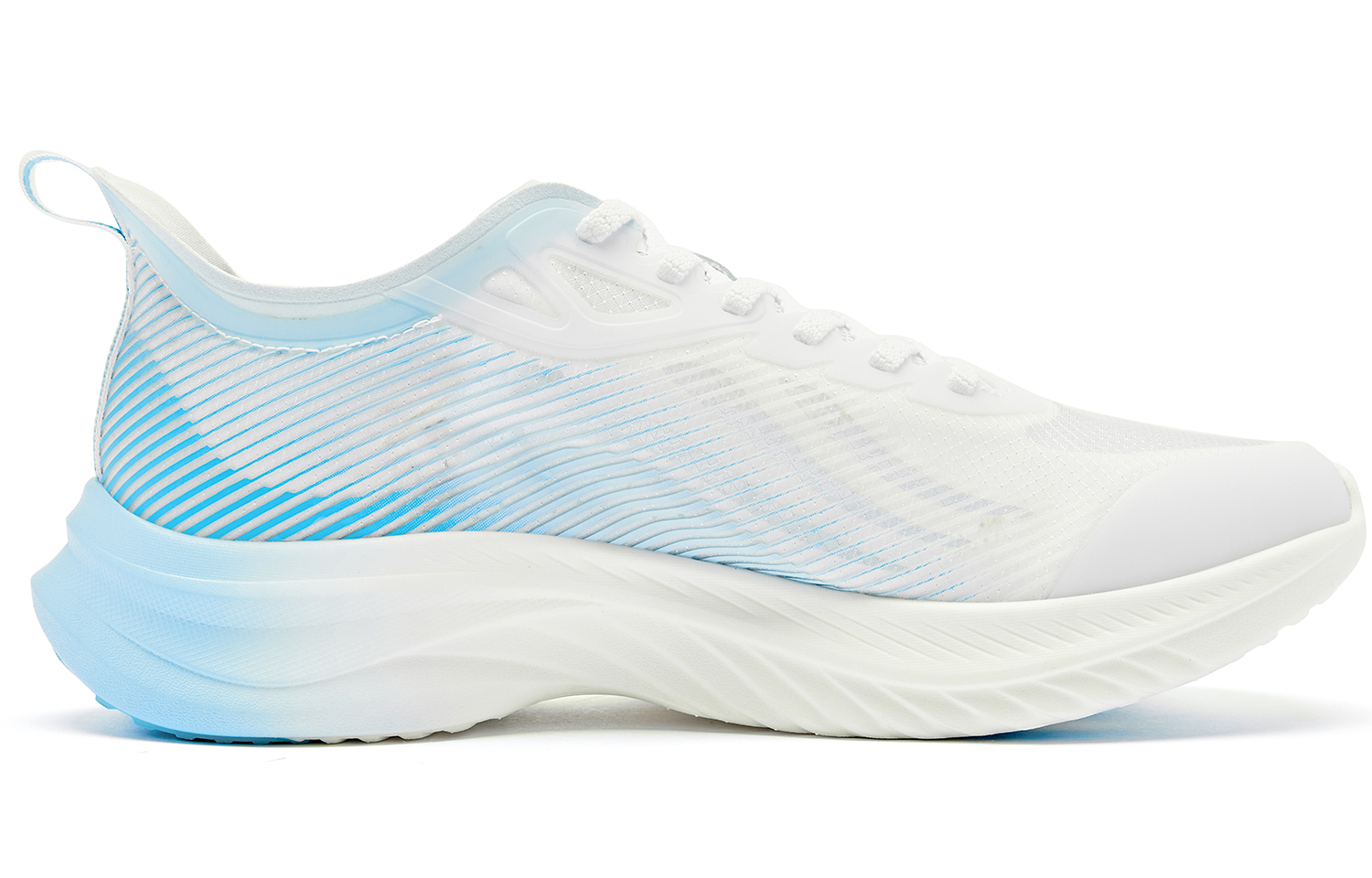 QIAODAN Light Speed 4.0 PLUS Cushioning Slip Resistant Lightweight Low top Running Shoes Men’s White Blue