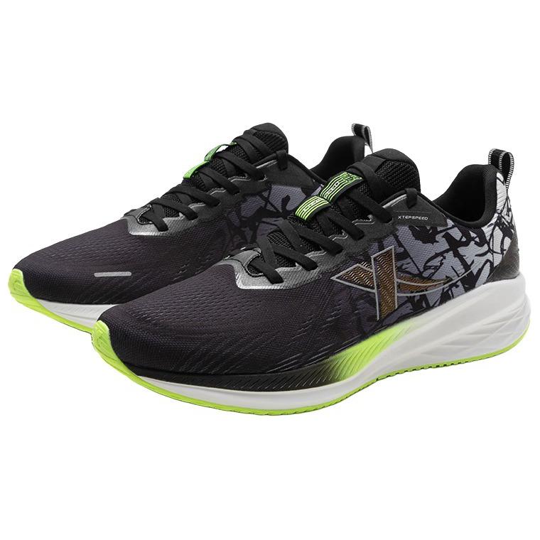 XTEP 5.0LITE Fabric Cushioning Slip Resistant Abrasion Resistant Low top Running Shoes Men’s Black White