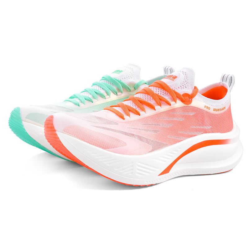 IRUNSVAN Running Shoes Unisex Mismatched Color Jade Green & Red
