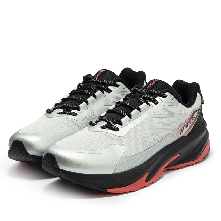 361° Cushioning Slip Resistant Abrasion Resistant Waterproof And Breathable Low top Running Shoes Men’s Silver White