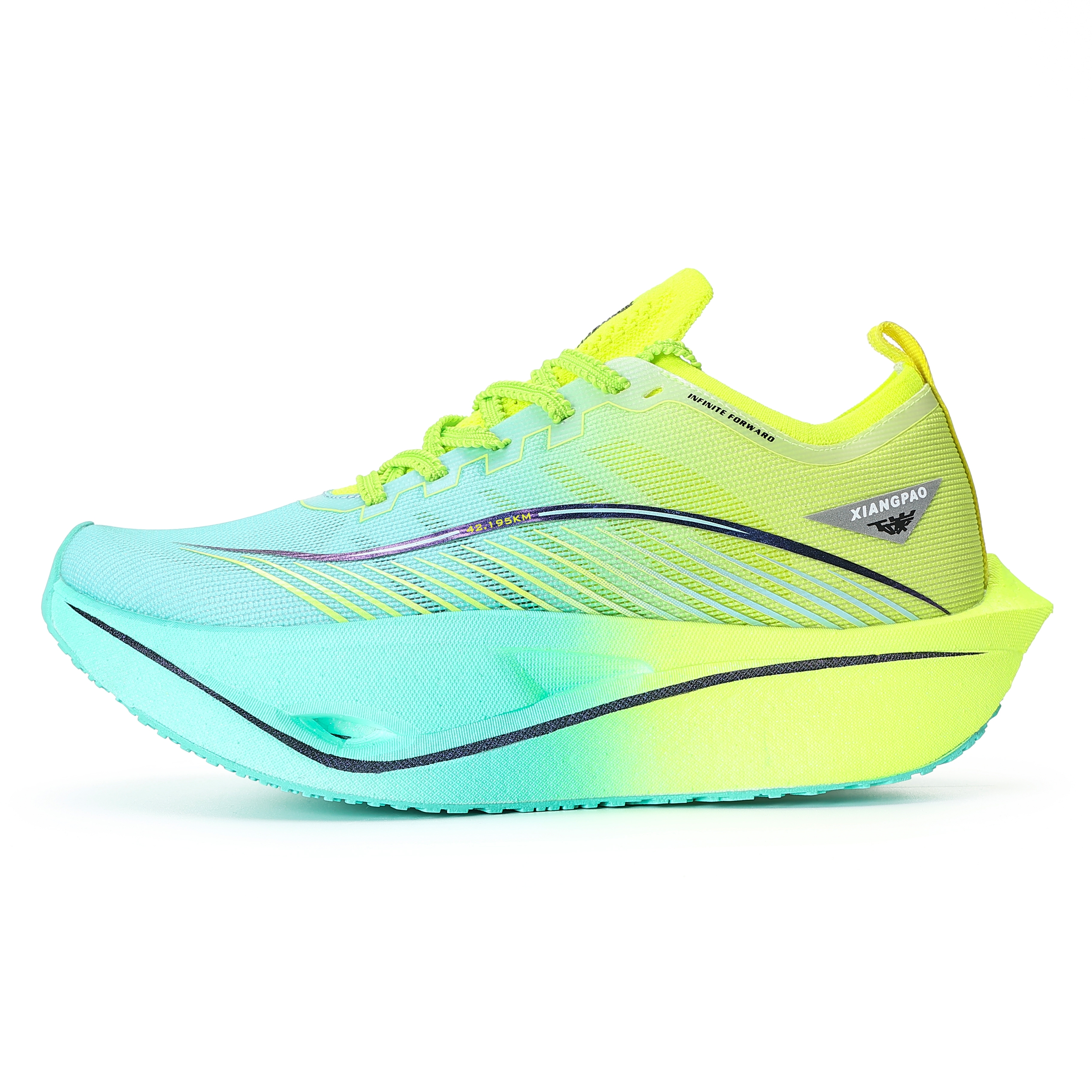 XIANGPAO Fabric Low top Genuine Carbon Plate Running Shoes Unisex Blue Green