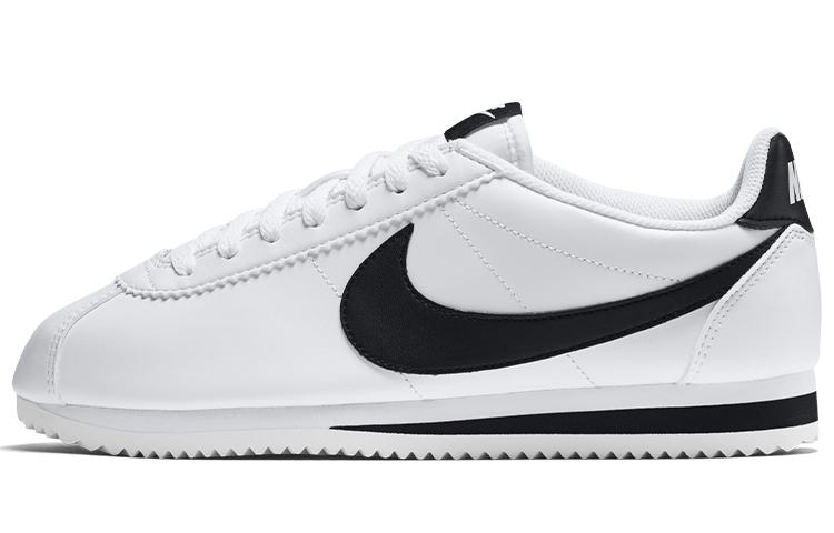 Nike Classic Cortez retro trend synthetic leather anti-slip wear-resistant low-top running shoes women's black and white