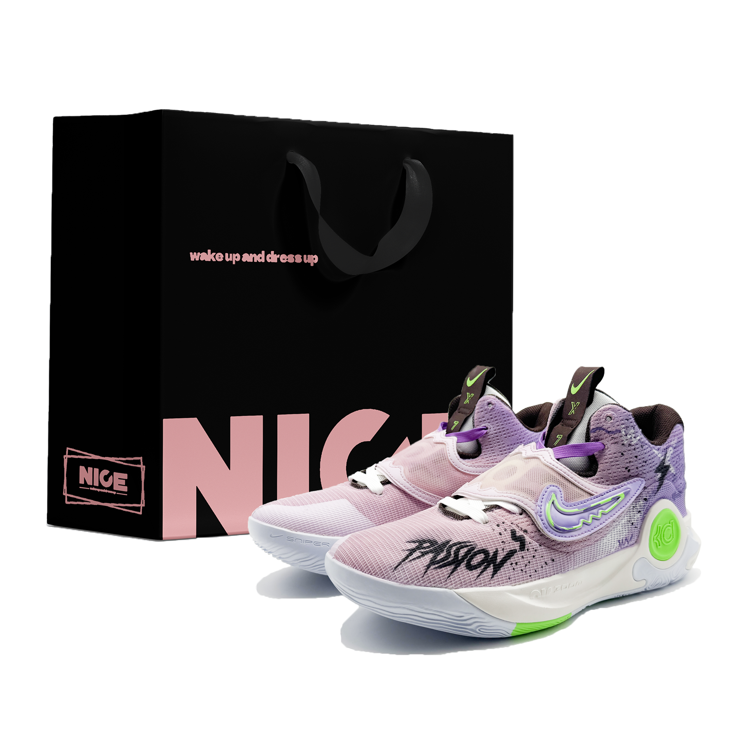 Nike KD Trey 5 X Low top Casual City Commuting Running Shoes Unisex Black Purple