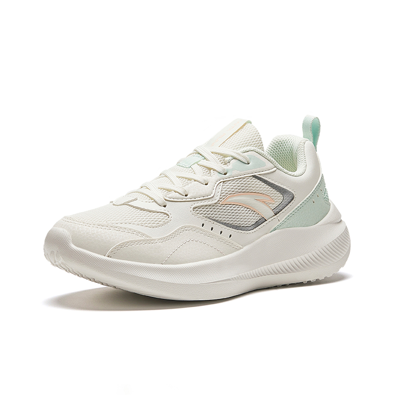 Anta Cushioning Abrasion Resistant Lightweight Low top Running Shoes Women’s White Green Pink