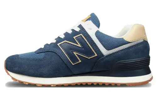 New Balance NB 574 Textile, Leather Cushioning Abrasion Resistant Breathable Lightweight Low top Running Shoes Women's
