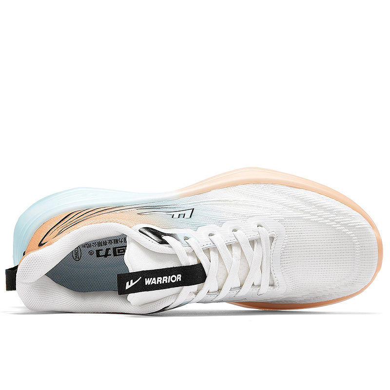 Warrior Cushioning Height Increasing Lightweight Breathable Low top Running Shoes Men’s White Blue Orange