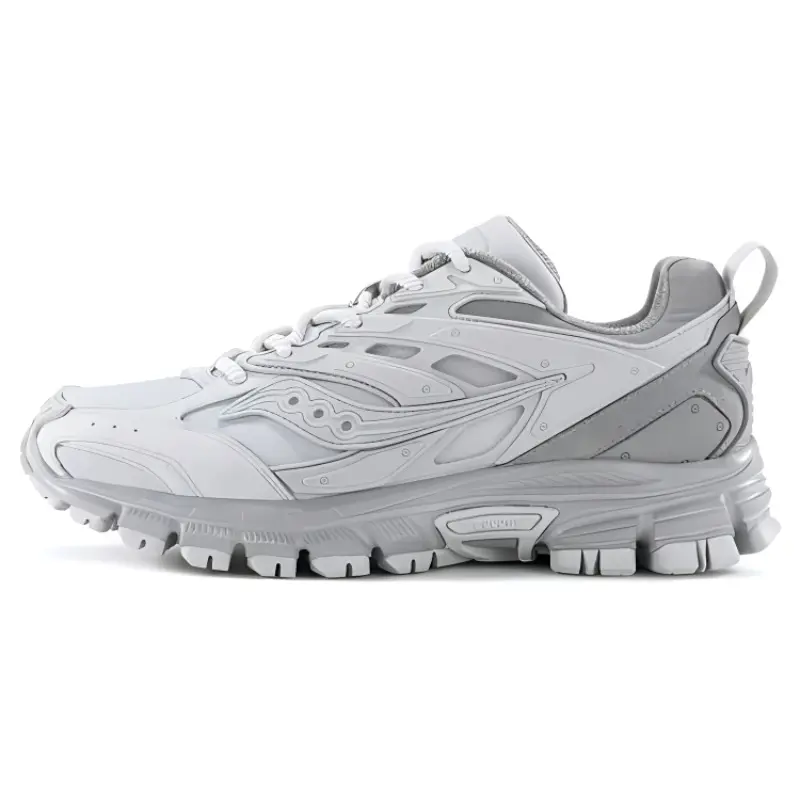 Saucony Leather Cushioning Slip Resistant Abrasion Resistant Low top Running Shoes Unisex Light Gray, Dark Gray