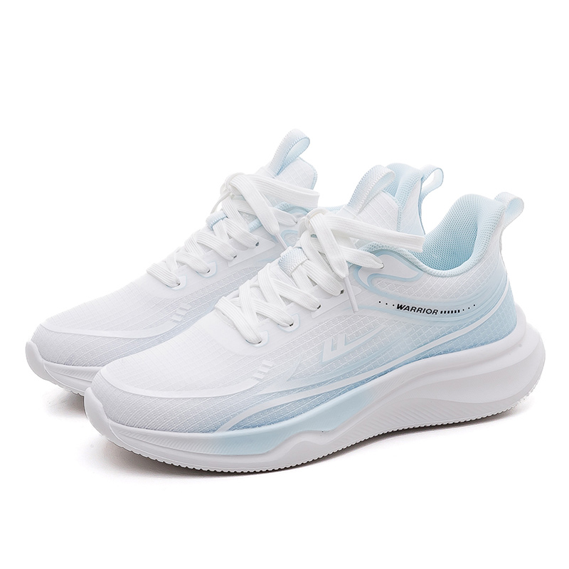 Warrior Fabric Cushioning Abrasion Resistant Rebound Low top Casual Training Running Shoes Unisex White Moon