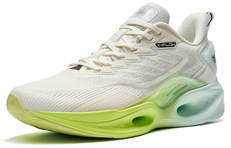 XTEP Fabric Cushioning Slip Resistant Abrasion Resistant Low top Running Shoes Men's Vanilla Yellow