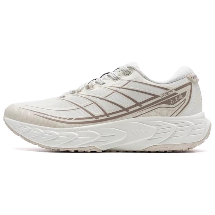 XTEP Synthetic Leather Cushioning, Wear Resistant Low top Running Shoes Women’s White Gray Brown