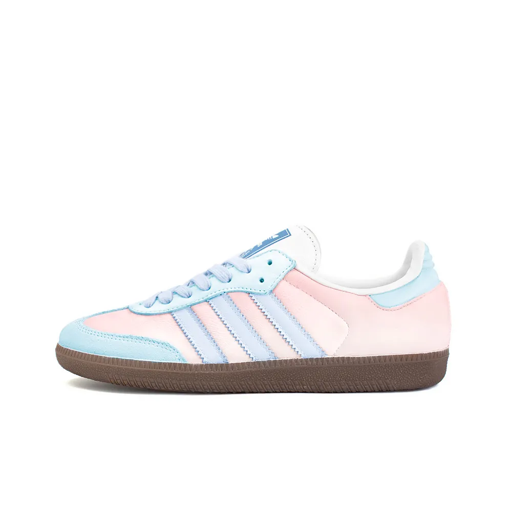 Adidas Originals SAMBA OG Slip Resistant Abrasion Resistant Low top Skateboard Shoes Unisex Blue Pink